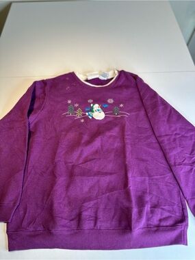 Blair Purple Girls' Snowman Sweatshirt